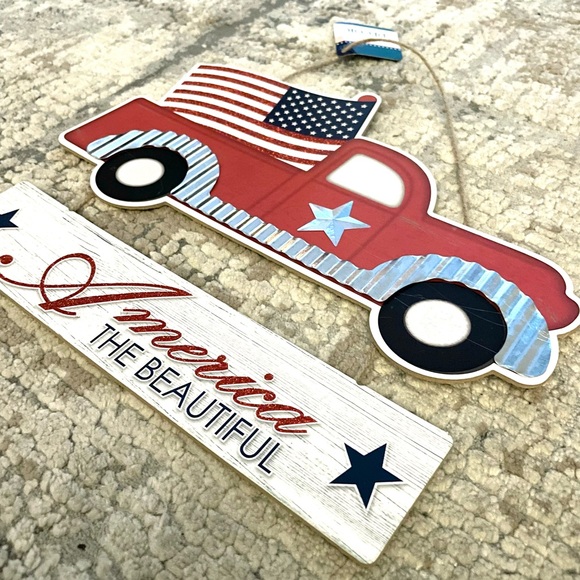 NEW Red Patriotic Truck Wall Sign - Picture 2 of 2